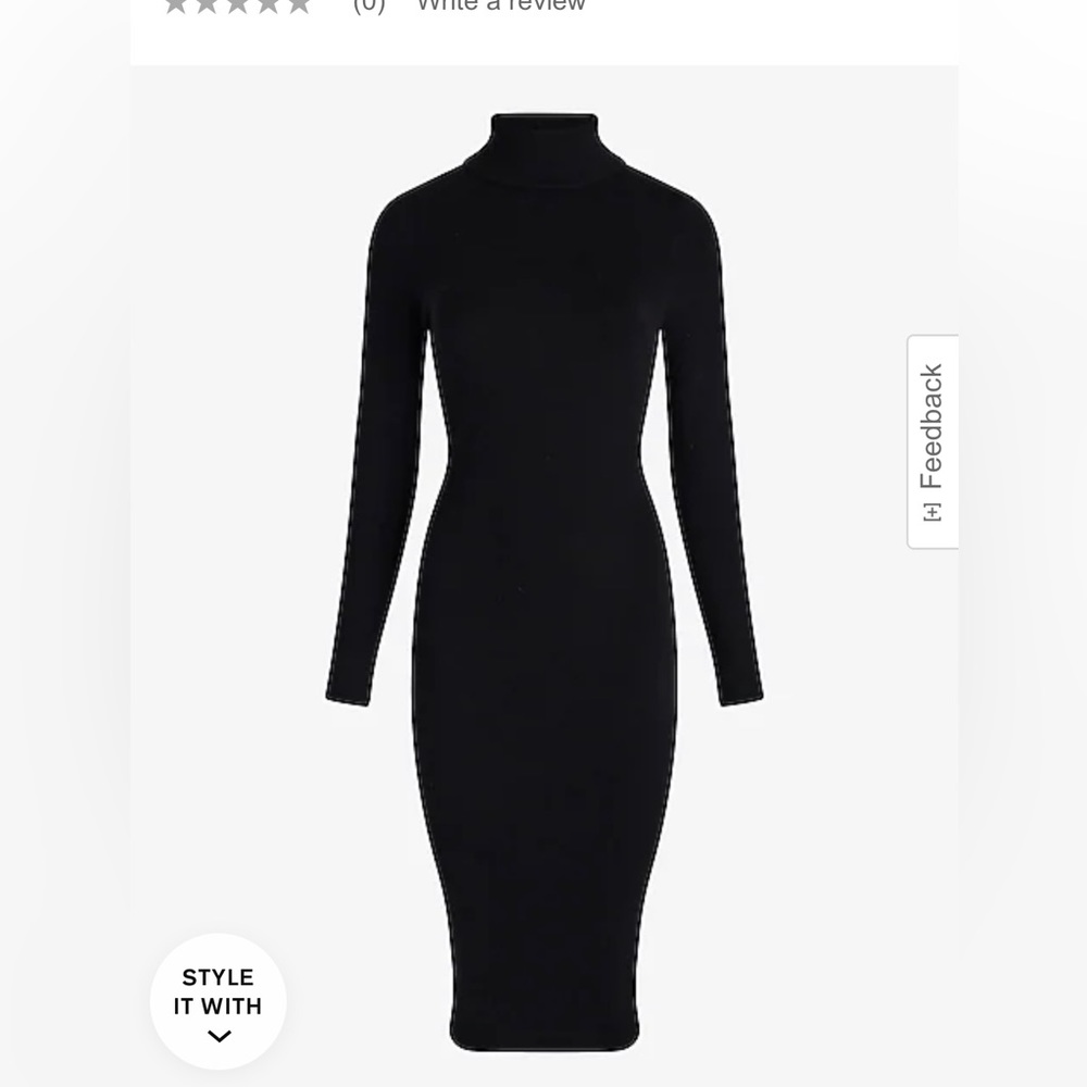 Express Turtleneck Long Sleeve Midi Sweater Dress
